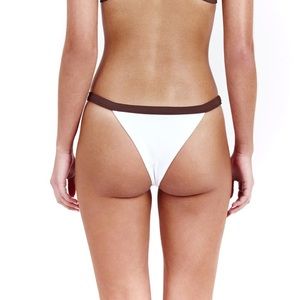 NWT Bamba Swim BANDIT bottoms in L & white/chocolate